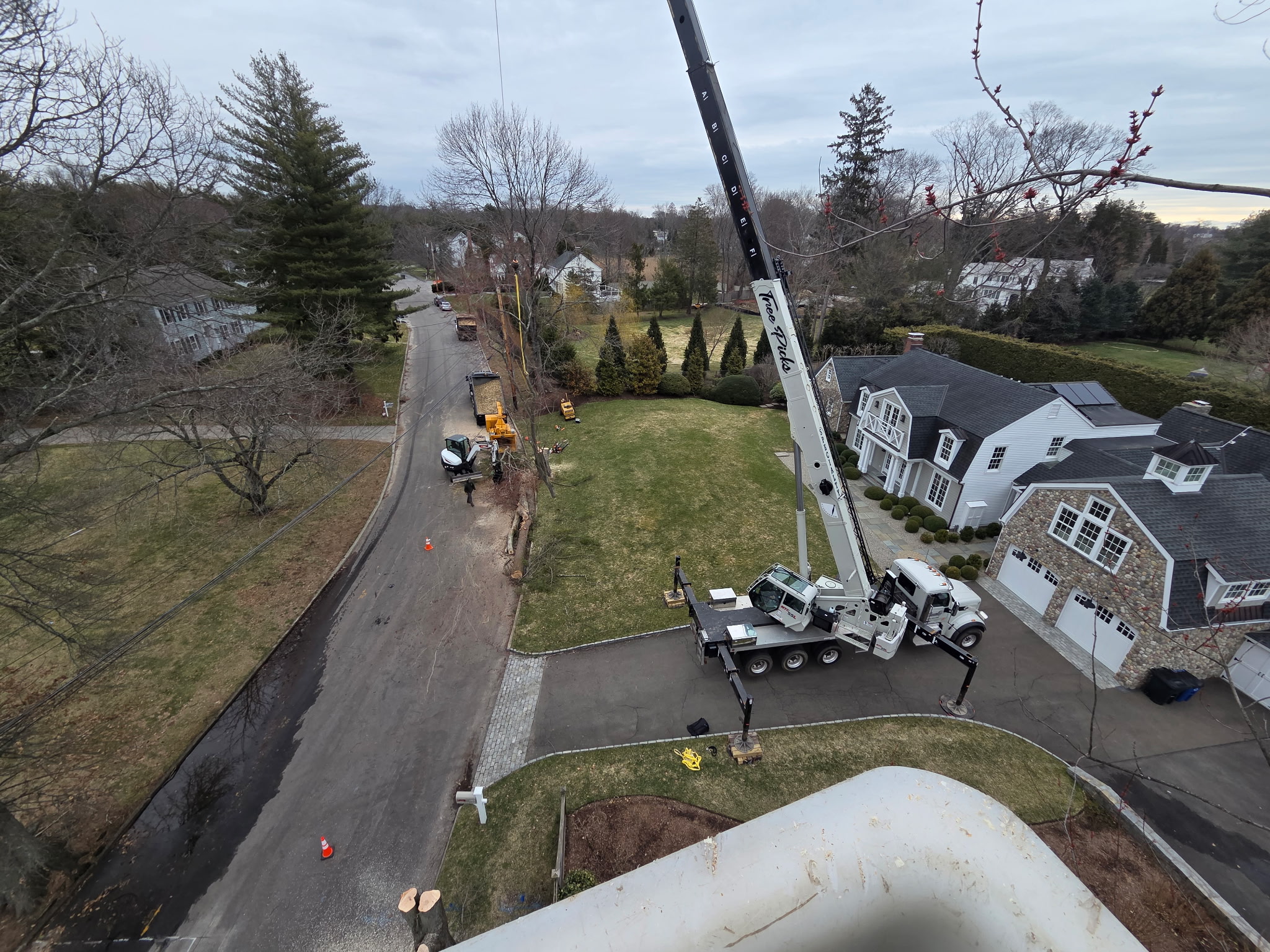 Crane operation at residential property — MacKenzie Tree CT