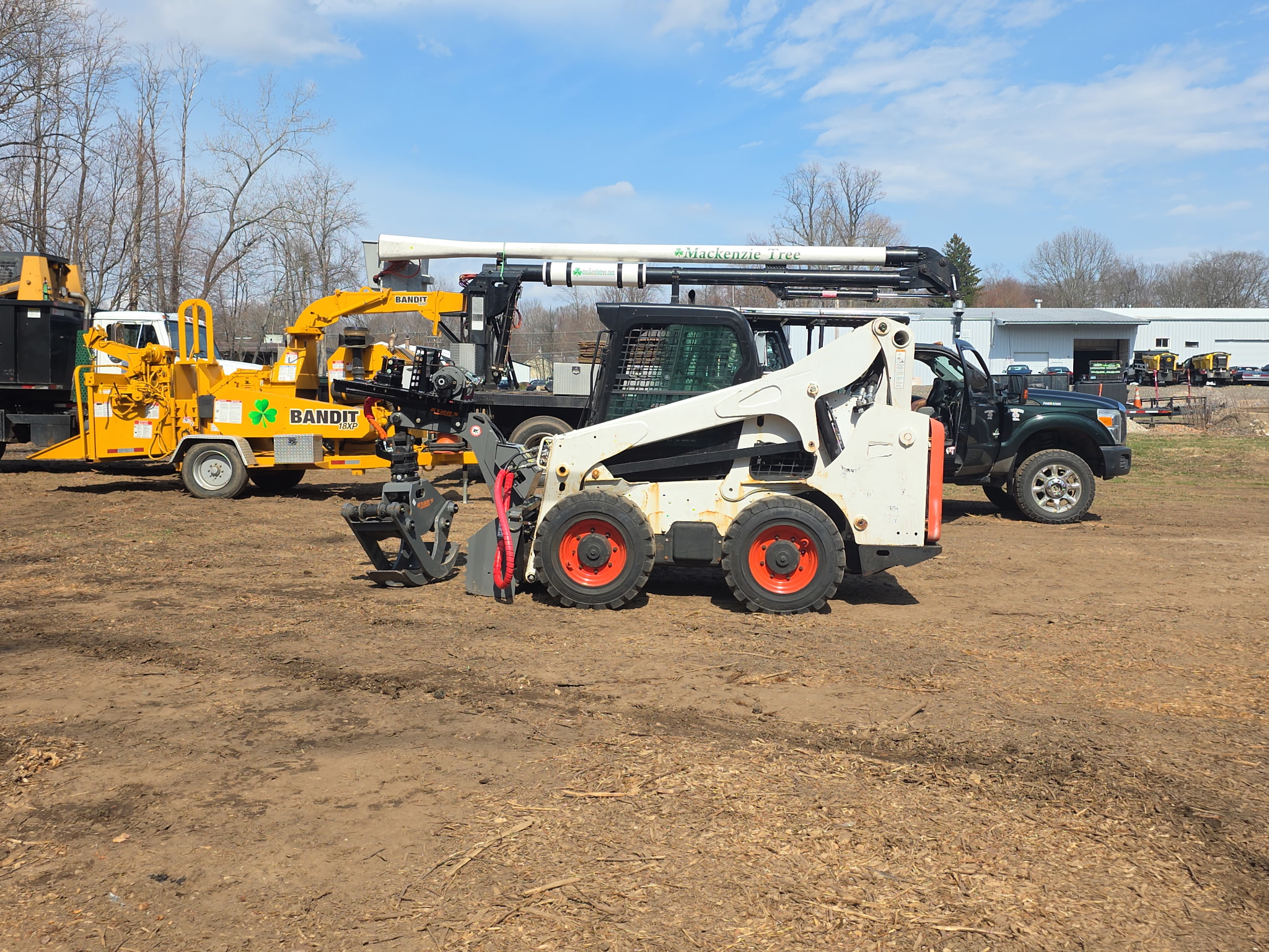 Large tree removal job — MacKenzie Tree equipment on site